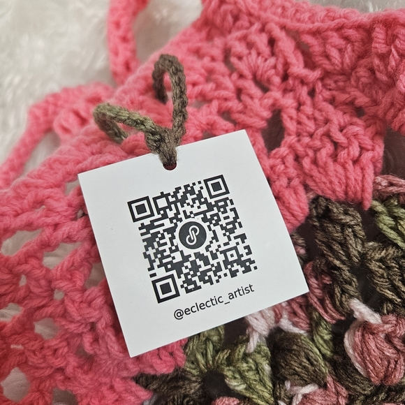 Handmade Crochet Halter Top Boho Camo Pink Green Swim Cover Up Top - Picture 3 of 17